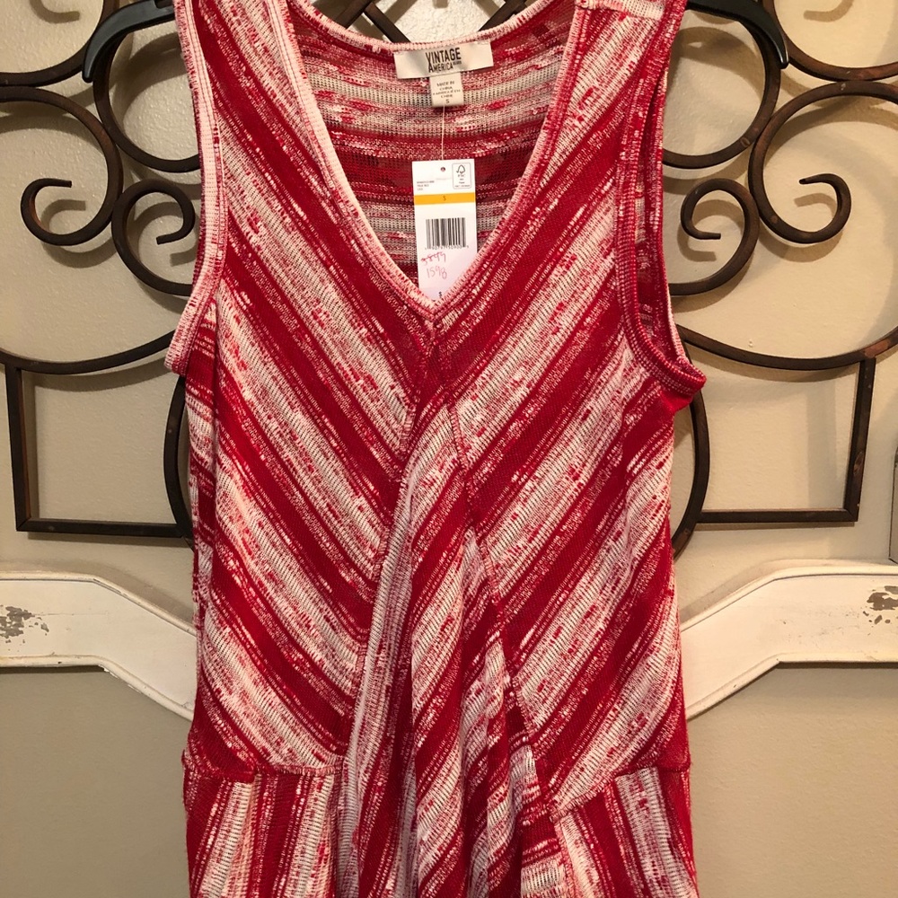 Red and White Tank